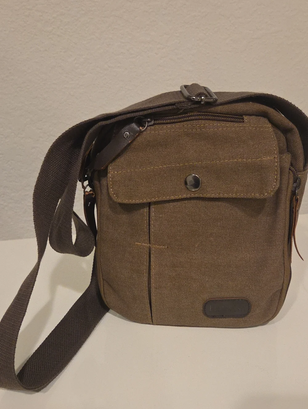Harwish Men’s Canvas Crossbody  Bag 8in By 8in.